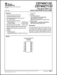 CD74HC132M96 datasheet:  HIGH SPEED CMOS LOGIC QUAD 2-INPUT SCHMITT-TRIGGERED NAND GATES CD74HC132M96