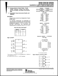 SN5400J datasheet:  QUADRUPLE 2-INPUT POSITIVE-NAND GATES SN5400J