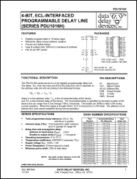 PDU1016H-3 datasheet: 4-BIT, ECL-interfaced programmable delay line PDU1016H-3