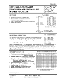 PDU1032H-5MC4 datasheet: Delay 5 +/-1 ns, 5-BIT, ECL-interfaced programmable delay line PDU1032H-5MC4