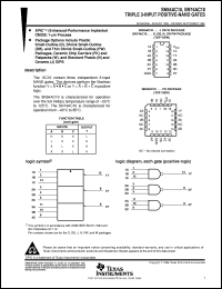 SNJ54AC10FK datasheet:  TRIPLE 3-INPUT POSITIVE-NAND GATES SNJ54AC10FK