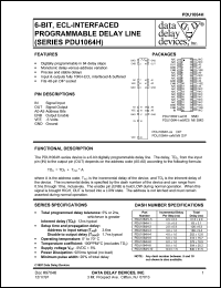 PDU1064H-0.5 datasheet: Delay 0.5 +/-0.3 ns, 6-BIT, ECL-interfaced programmable delay line PDU1064H-0.5