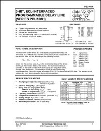 PDU108H-3MC3 datasheet: Delay 3 +/-0.5 ns, 3-BIT, ECL-interfaced programmable delay line PDU108H-3MC3