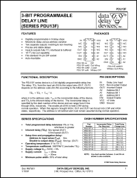 PDU13F-10 datasheet: Delay 10 +/-1 ns, 3-BIT programmable delay line PDU13F-10