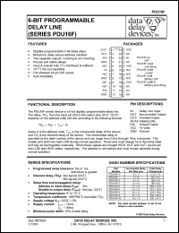 PDU16F-2B4 datasheet: Delay 2 +/-0.5 ns, 6-BIT programmable delay line PDU16F-2B4