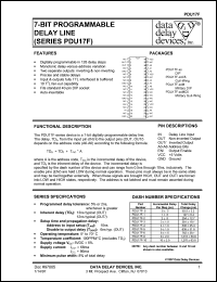 PDU17F-1 datasheet: Delay 1 +/-0.5 ns, 6-BIT programmable delay line PDU17F-1