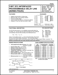 PDU53-100 datasheet: Delay 100 +/-50 ns, 3-BIT, ECL-interfaced programmable delay line PDU53-100