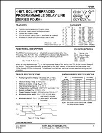 PDU54-2000 datasheet: Delay 2000 +/-400 ns, 4-BIT, ECL-interfaced programmable delay line PDU54-2000