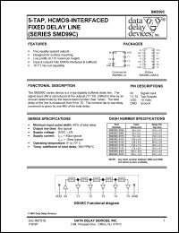 SMD99C-5050 datasheet: 50 +/-2.5 ns, 5-TAP, HCMOS-interfaced fixed delay line SMD99C-5050