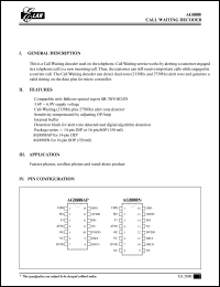 AG8888N datasheet: CALL waiting decoder AG8888N