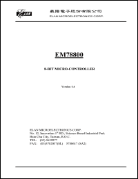 EM78800AH datasheet: 8-BIT micro-controller EM78800AH