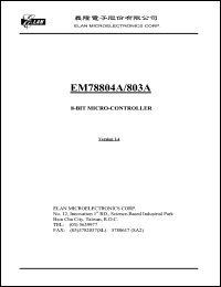 EM78803ABQ datasheet: 8-BIT micro-controller EM78803ABQ