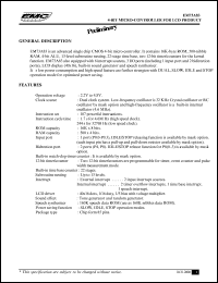 EM73A83 datasheet: 4-BIT micro-controller for LCD product EM73A83