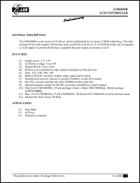 EM83040BAQ datasheet: LCD controller EM83040BAQ