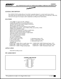 EM83812BP datasheet: All in one plug and play scrlling serial mouse controller EM83812BP