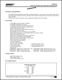 EM84520DP datasheet: 2-in-one scrolling mouse controller EM84520DP