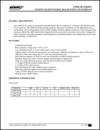 EM91210BP datasheet: Tone/pulse switchable dialer with LCD interface EM91210BP