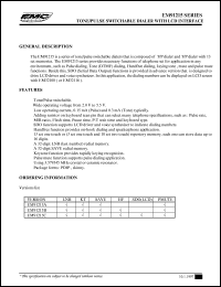 EM91215BP datasheet: Tone/pulse switchable dialer with LCD interface EM91215BP