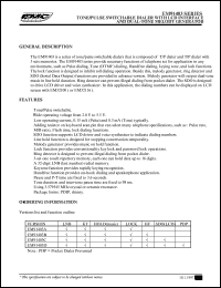 EM91403BP datasheet: Tone/pulse switchable dialer with LCD interface and dual tone melody generator EM91403BP