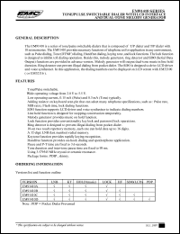 EM91410BP datasheet: Tone/pulse switchable dialer with LCD interface and dual tone melody generator EM91410BP