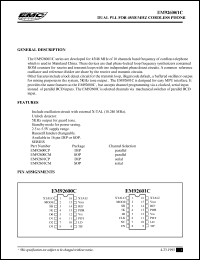 EM92600CP datasheet: Dual PLL for 45/48 NHz cordless phone EM92600CP