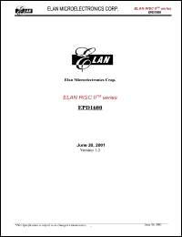EPD1600 datasheet: ELAN RISC II series MCU is 8 bit uc based data processor IC EPD1600
