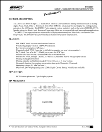 EM32117Q datasheet: 16 digit LCD driver EM32117Q