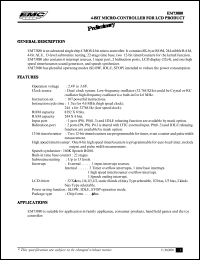 EM73880 datasheet: 4-bit micro-controller for LCD product EM73880