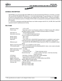 EM73PA88AAQ datasheet: 4-bit micro-controller for LCD product EM73PA88AAQ