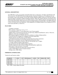 EM91420DK datasheet: Tone/pulse switchable dialer with LCD interface and dual-tone melody generator EM91420DK