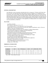 EM91440CK datasheet: Tone/pulse switchable dialer with LCD interface and dual-tone melody generator EM91440CK