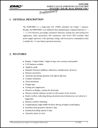 EMPCD081 datasheet: 8 digit calculator  with tax function EMPCD081