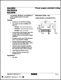 BA3906 datasheet: standard voltage power supply BA3906