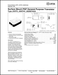 2N2907AUA datasheet: Surface mount PNP general purpose transistor 2N2907AUA