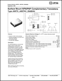 2N4854U datasheet: Surface mount NPN/PNP complementary transistor 2N4854U