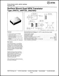 2N5794U datasheet: Surface mount dual NPN transistor 2N5794U