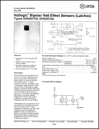 OHN3075U datasheet: Hallogic hall effect sensor OHN3075U