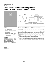 OP140A datasheet: GaAs plastic infrared emitting diode OP140A