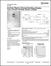 OP245A datasheet: GaAs plastic infrared emitting diode OP245A