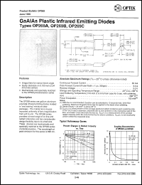 OP269A datasheet: GaAs plastic infrared emitting diode OP269A