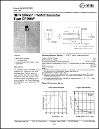 OP506W datasheet:  NPN silicon phototransistor OP506W