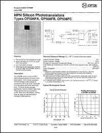 OP508FC datasheet:  NPN silicon phototransistor OP508FC