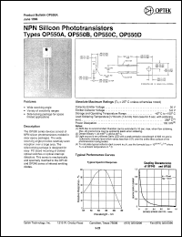 OP550A datasheet:  NPN silicon phototransistor OP550A