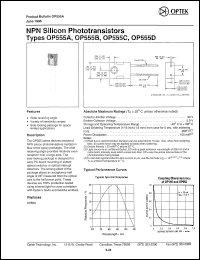 OP555D datasheet:  NPN silicon phototransistor OP555D