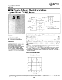 OP593A datasheet:  NPN silicon phototransistor OP593A
