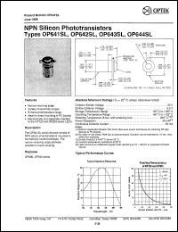 OP641SL datasheet:  NPN  silicon phototransistor OP641SL