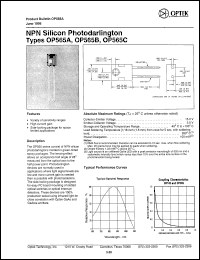 OP565B datasheet:  NPN  silicon photodarlington OP565B