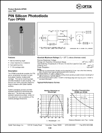 OP999 datasheet: PIN silicon photodiode OP999