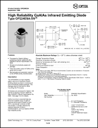 OP224ESA-C3 datasheet: High reliability GaAlAs infrared emitting diode OP224ESA-C3