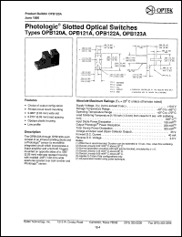 OPB122A datasheet: Photologic slotted optical switch OPB122A